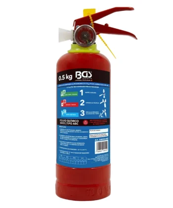 EXTINTOR  DE EMERGENCIA RECARGABLE | 0.5 KG | POLVO QUIMICO ABC