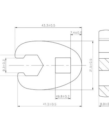 LLAVE BOCA HEXAGONAL ABIERTA (MEDIA LUNA) 3/8" , 13 MM