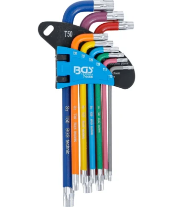 JUEGO DE LLAVES ALLEN | MULTICOLOR | PERFIL EN T (PARA TORX) T10 - T50 | 9 PIEZAS
