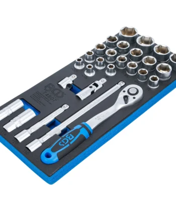 BANDEJA PARA GABINETE1/3: JUEGO DE DADOS | MEDIDAS EN PULGADAS | 12,5 MM (1/2”) | 27 PIEZAS